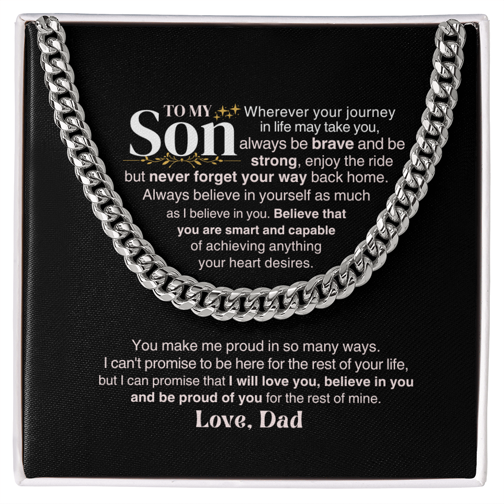 To My Son - Dad - Never Forget Your Way Back Home - Gift Set - SS328Dv Jewelry ShineOn Fulfillment Stainless Steel Standard Box