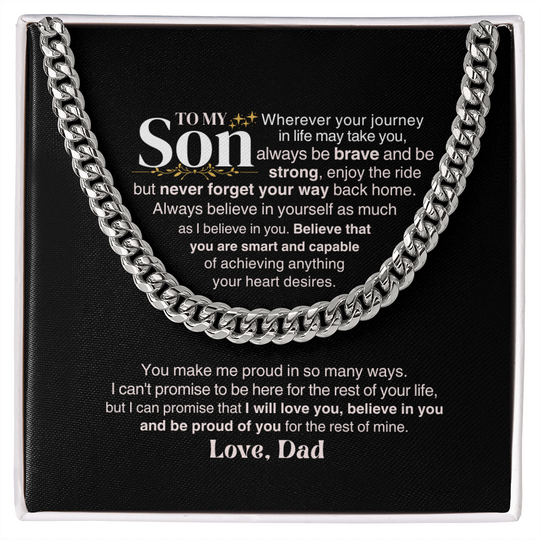 To My Son - Dad - Never Forget Your Way Back Home - Gift Set - SS328Dv Jewelry ShineOn Fulfillment Stainless Steel Standard Box