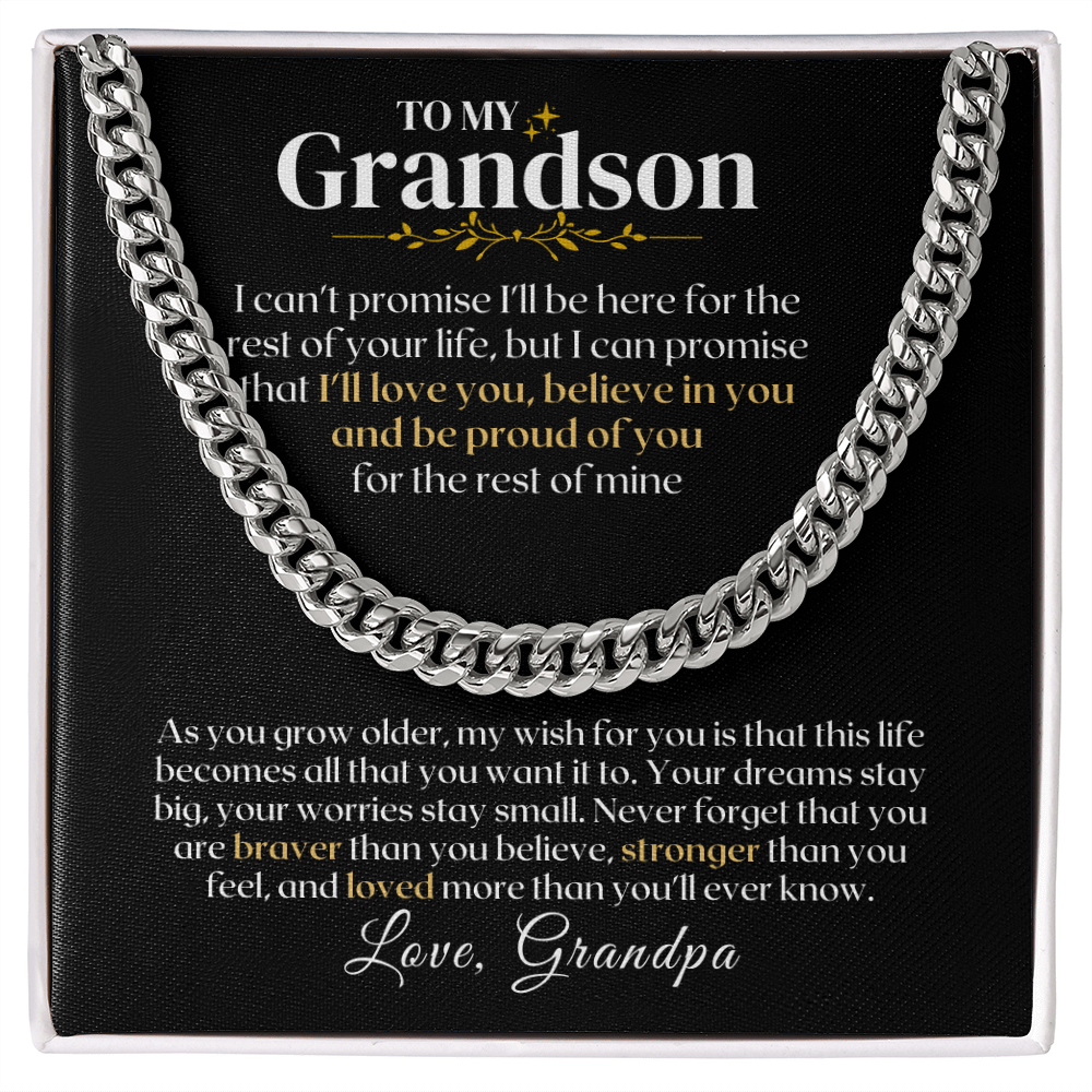 To My Grandson - From Grandpa - Rest Of Mine - Gift Set - SS330 Jewelry ShineOn Fulfillment Stainless Steel Standard Box