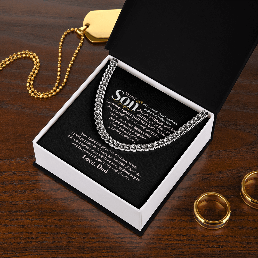 To My Son - Dad - Never Forget Your Way Back Home - Gift Set - SS328Dv Jewelry ShineOn Fulfillment