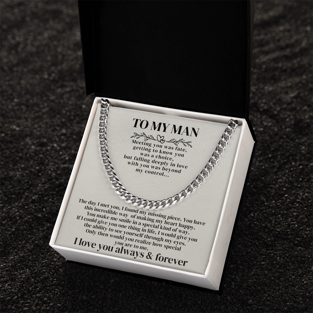 To My Man - Cuban Link Chain Gift Set - SSTMM4C Jewelry ShineOn Fulfillment