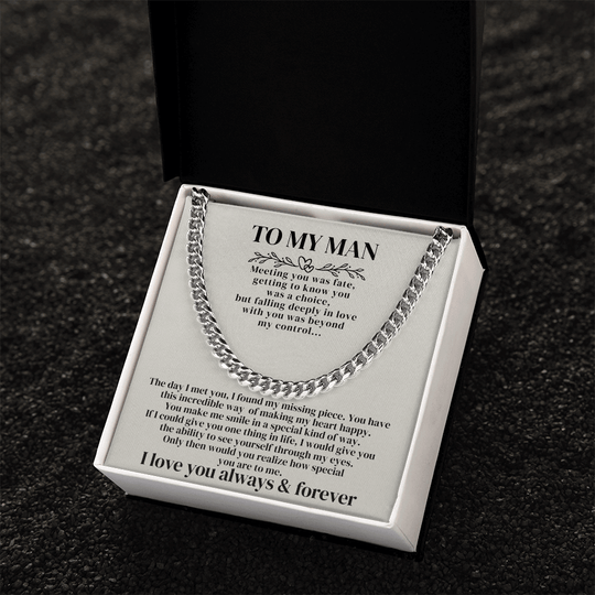 To My Man - Cuban Link Chain Gift Set - SSTMM4C Jewelry ShineOn Fulfillment