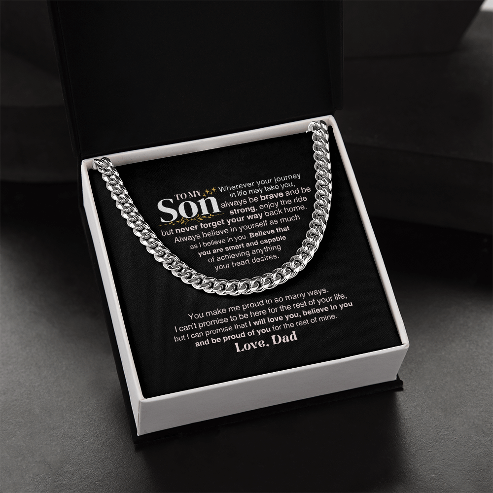 To My Son - Dad - Never Forget Your Way Back Home - Gift Set - SS328Dv Jewelry ShineOn Fulfillment