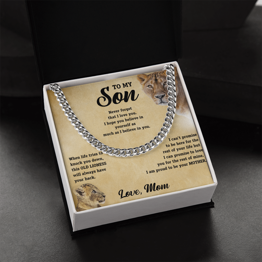 To My Son - Love Mom - Cuban Chain Gift Set - SS11V2 Jewelry ShineOn Fulfillment