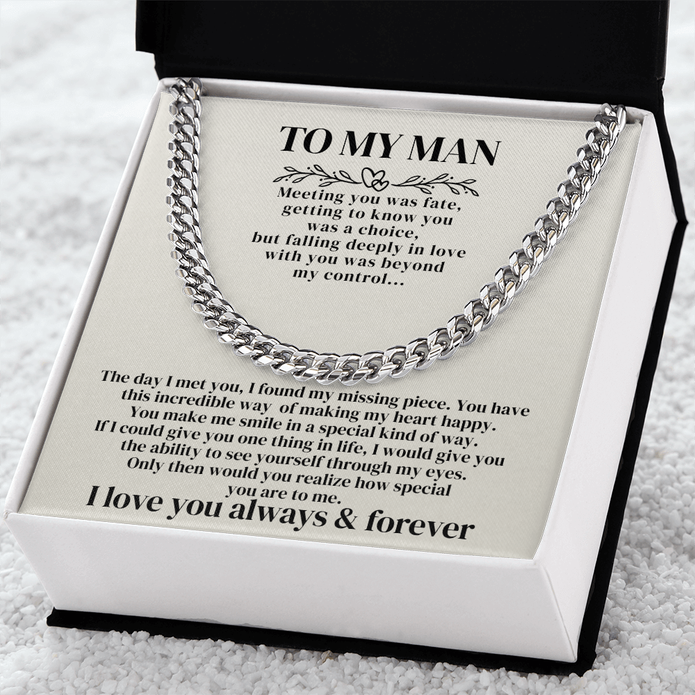 To My Man - Cuban Link Chain Gift Set - SSTMM4C Jewelry ShineOn Fulfillment