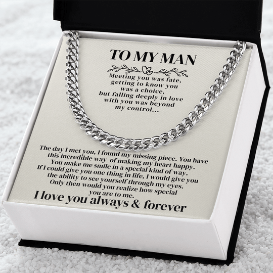 To My Man - Cuban Link Chain Gift Set - SSTMM4C Jewelry ShineOn Fulfillment