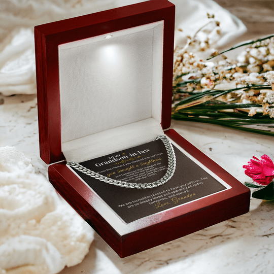 To My Grandson-In-Law Classic Men's Cuban Link Chain Necklace