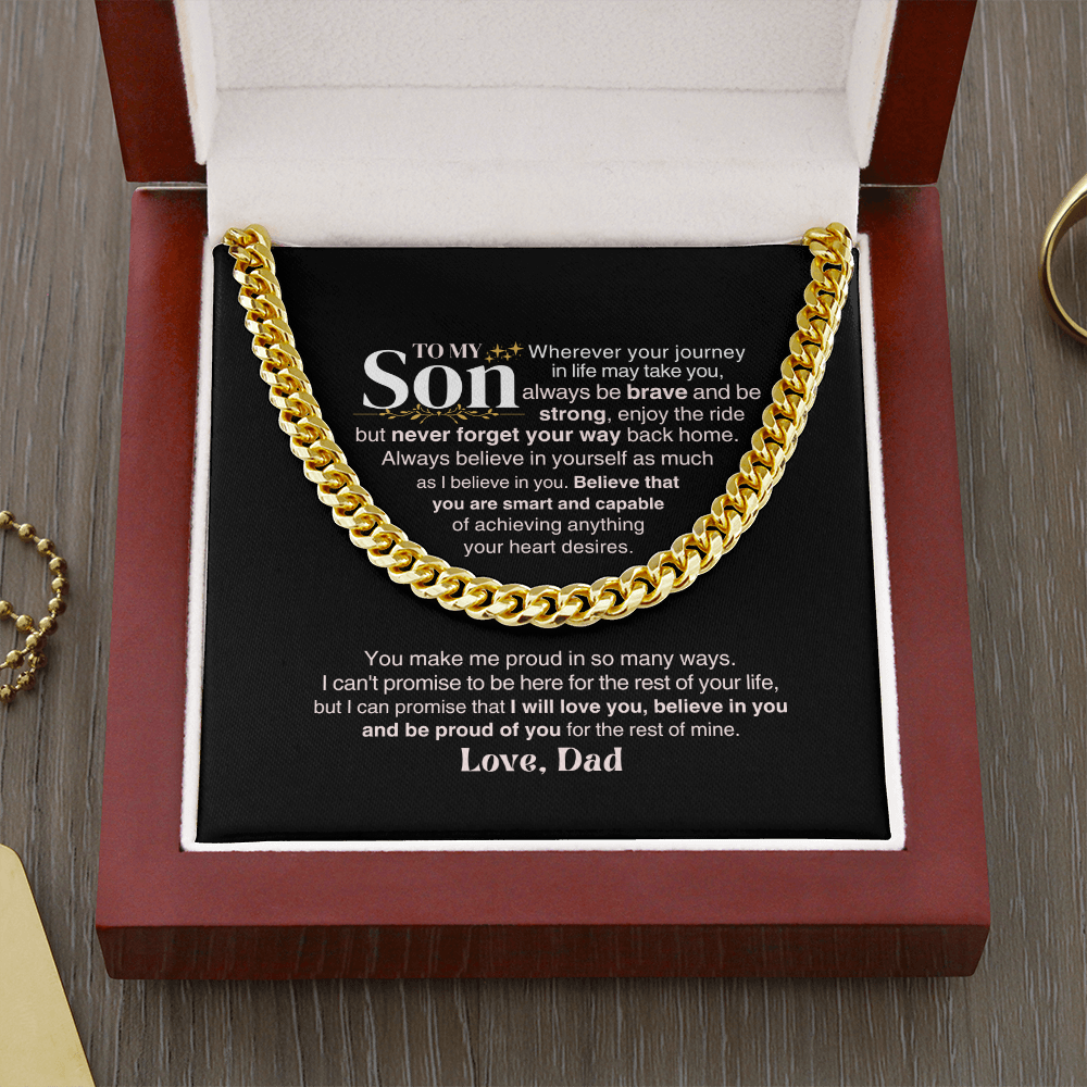 To My Son - Dad - Never Forget Your Way Back Home - Gift Set - SS328Dv Jewelry ShineOn Fulfillment