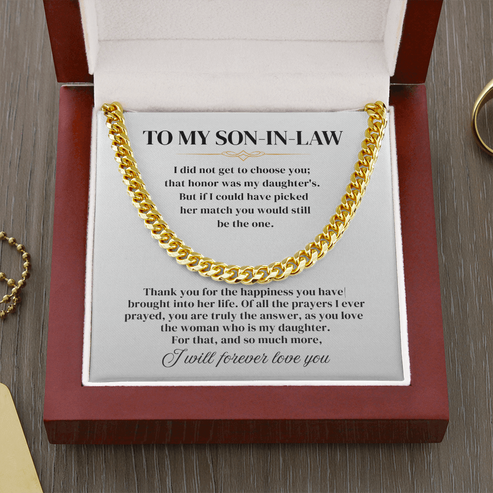 To My Son In Law - Cuban Link Chain Gift Set - SSIL1 Jewelry ShineOn Fulfillment