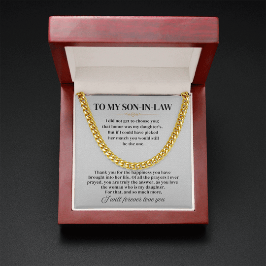 To My Son In Law - Cuban Link Chain Gift Set - SSIL1 Jewelry ShineOn Fulfillment