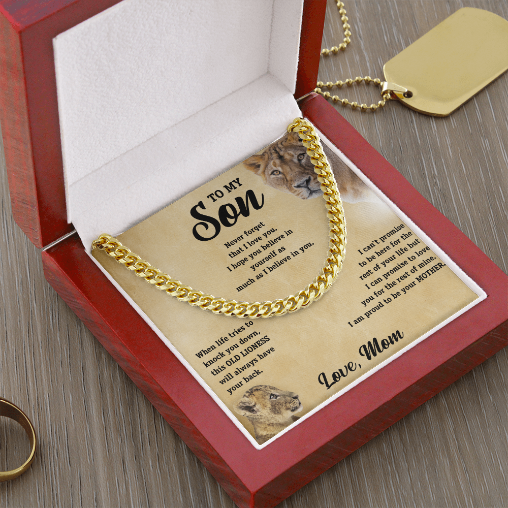To My Son - Love Mom - Cuban Chain Gift Set - SS11V2 Jewelry ShineOn Fulfillment
