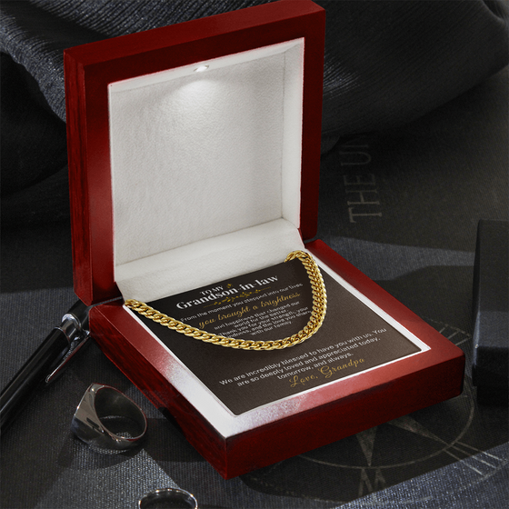 To My Grandson-In-Law Classic Men's Cuban Link Chain Necklace