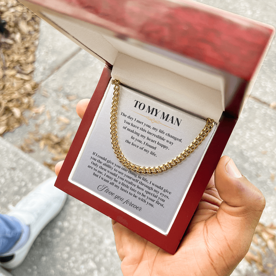 To My Man - Cuban Link Chain Gift Set - SSFH1 Jewelry ShineOn Fulfillment