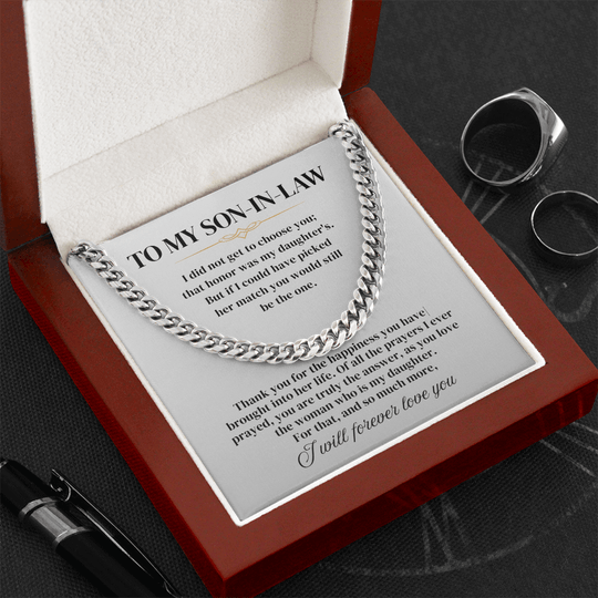 To My Son In Law - Cuban Link Chain Gift Set - SSIL1 Jewelry ShineOn Fulfillment