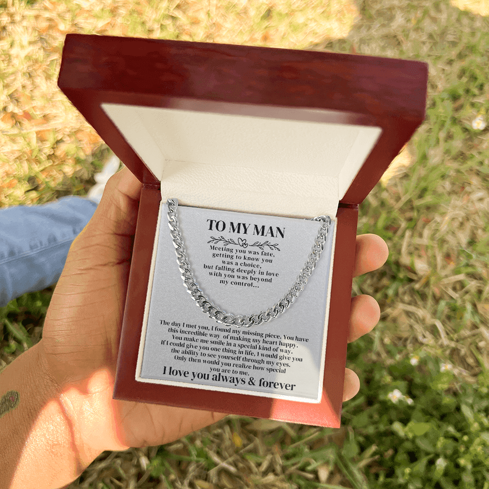 To My Man - Cuban Link Chain Gift Set - SSTMM4C Jewelry ShineOn Fulfillment