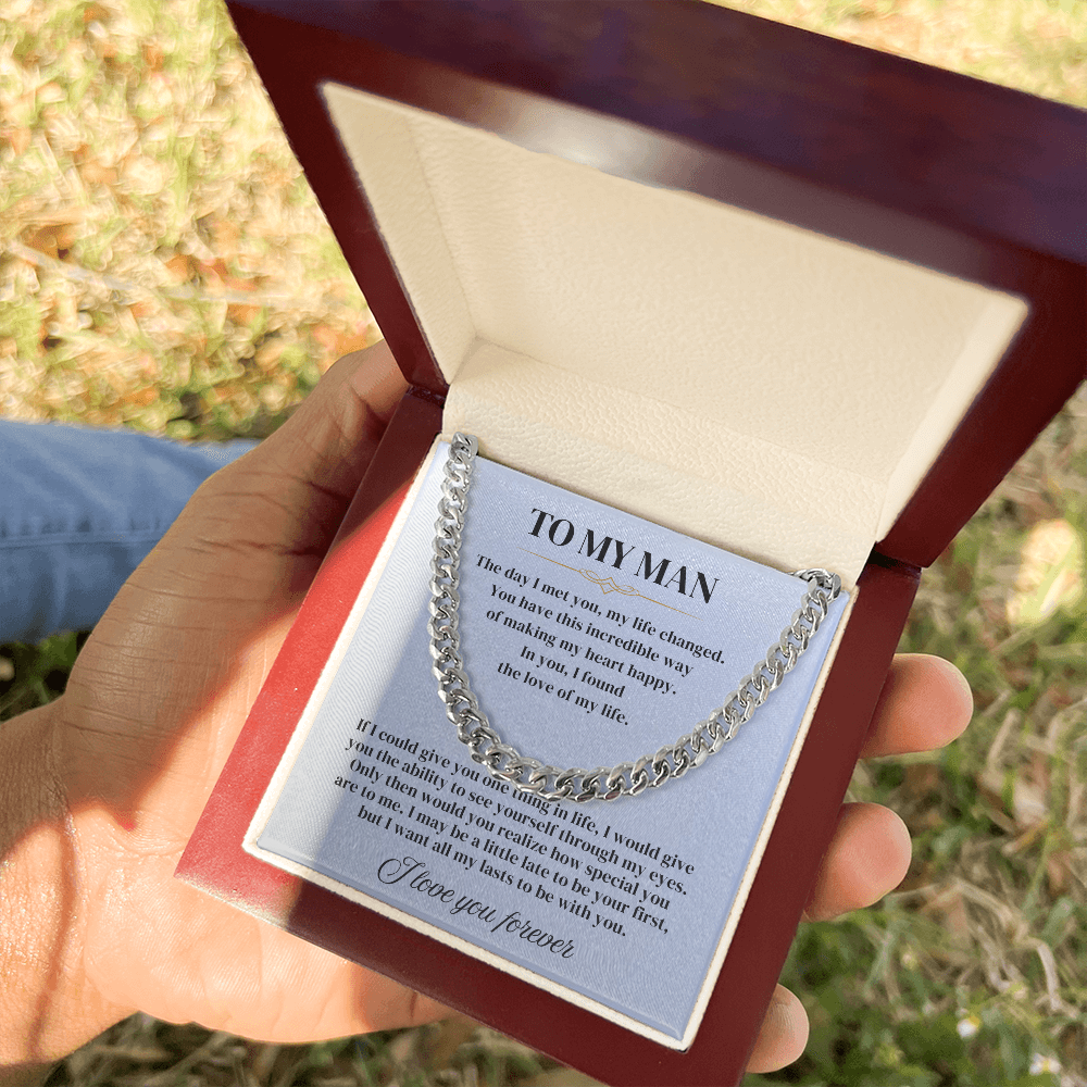 To My Man - Cuban Link Chain Gift Set - SSFH1 Jewelry ShineOn Fulfillment