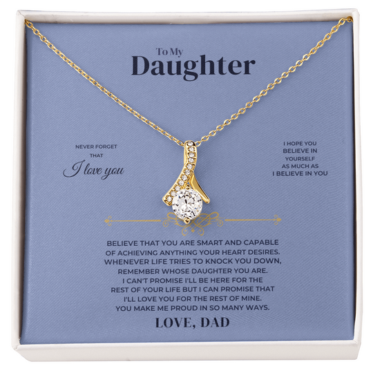 To My Daughter - Love Dad - Gift Set - SS268 Jewelry ShineOn Fulfillment 18K Yellow Gold Finish Standard Box