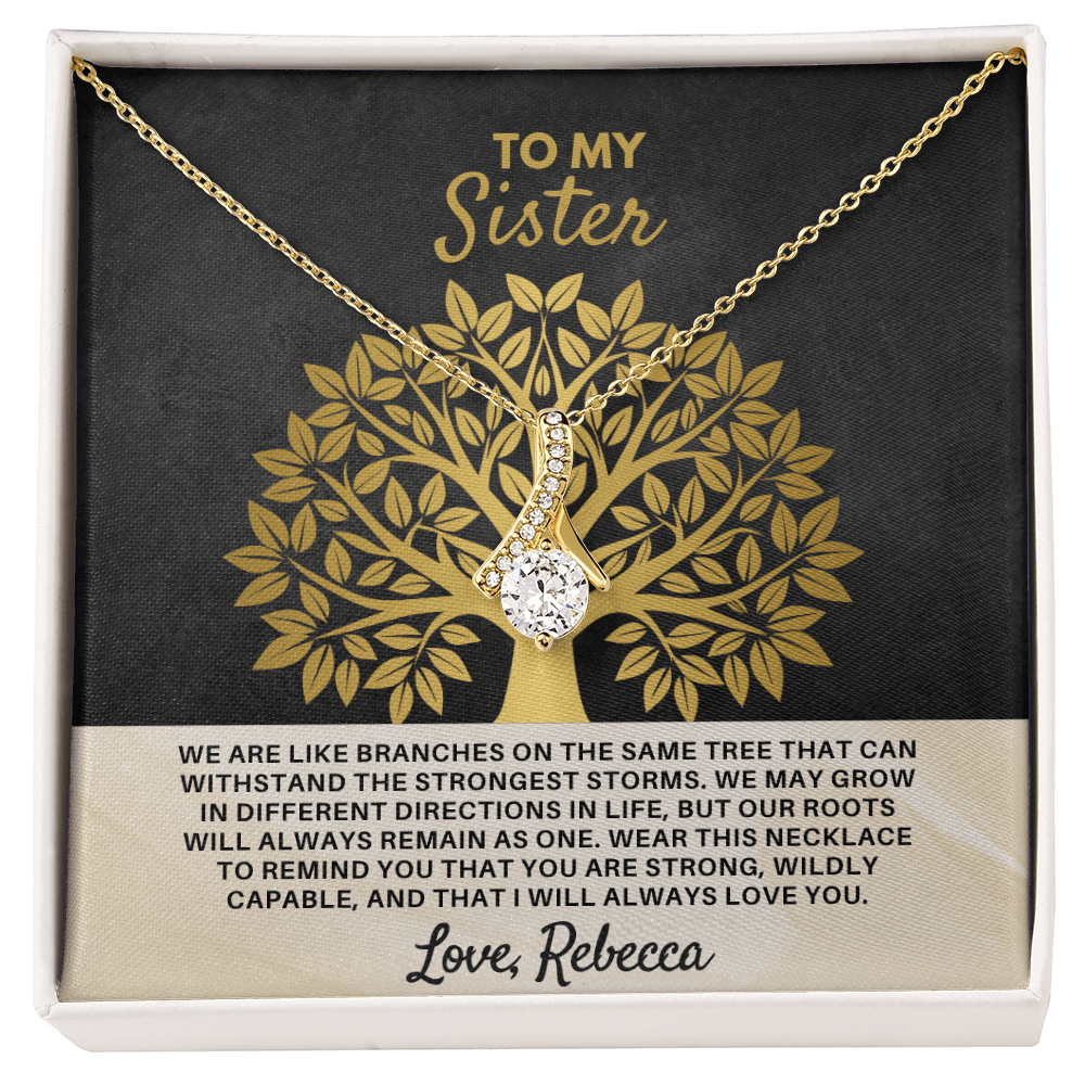 To My Sister - Personalized Gift Set - SSS3V2 Jewelry ShineOn Fulfillment 18K Yellow Gold Finish Standard Box