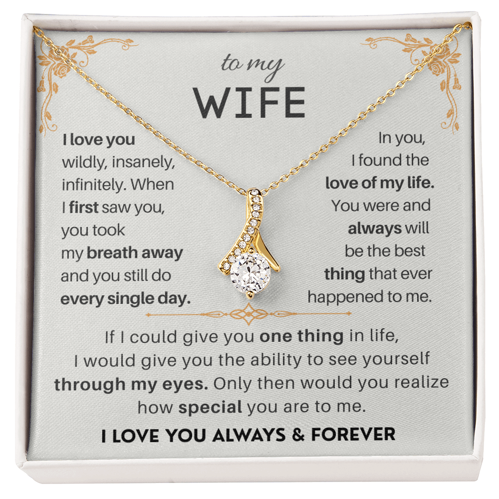 To My Beautiful Wife - Gift Set - SSD18V Jewelry ShineOn Fulfillment 18K Yellow Gold Finish Standard Box