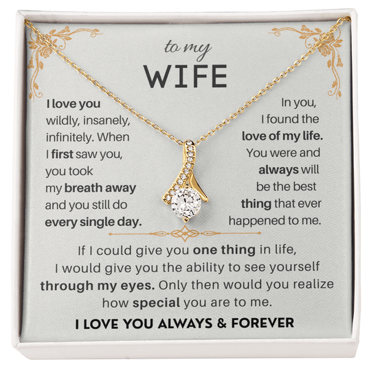 To My Beautiful Wife - Gift Set - SSD18V Jewelry ShineOn Fulfillment 18K Yellow Gold Finish Standard Box