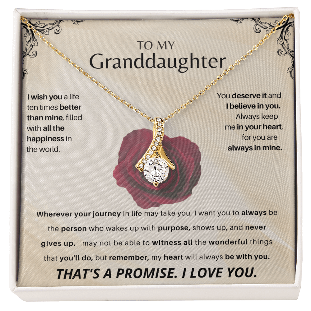 To My Granddaughter - Personalized Beautiful Gift Set - SSGD23V3 Jewelry ShineOn Fulfillment 18K Yellow Gold Finish Standard Box