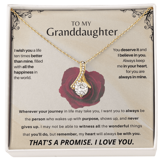 To My Granddaughter - Personalized Beautiful Gift Set - SSGD23V3 Jewelry ShineOn Fulfillment 18K Yellow Gold Finish Standard Box