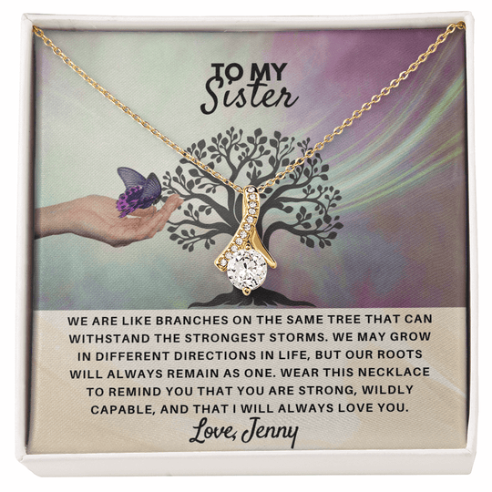 To My Sister - Personalized Gift Set - SSS4V2 Jewelry ShineOn Fulfillment 18K Yellow Gold Finish Standard Box
