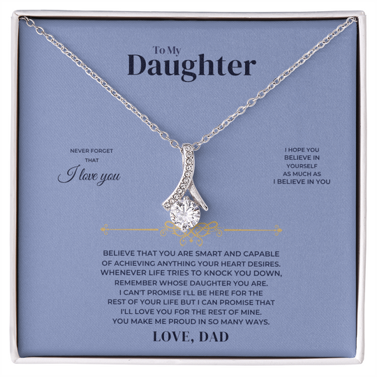 To My Daughter - Love Dad - Gift Set - SS268 Jewelry ShineOn Fulfillment 14k White Gold Finish Standard Box