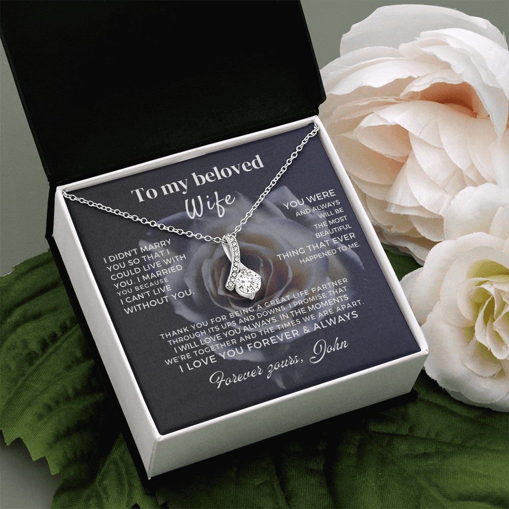 To My Beloved Wife - Beautiful Gift Pedant Neckle Set - SS162 Jewelry ShineOn Fulfillment