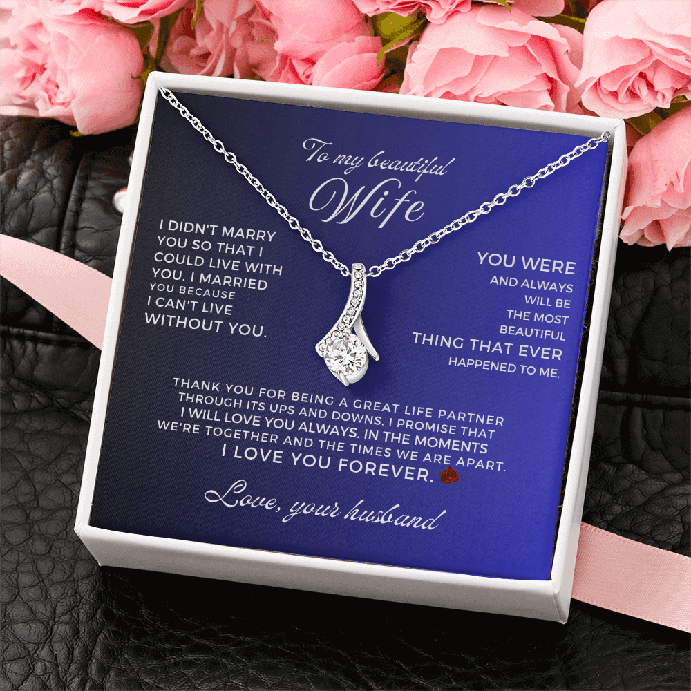 To My Beautiful Wife - Beautiful Gift Pedant Neckle Set - SS16V2R Jewelry ShineOn Fulfillment