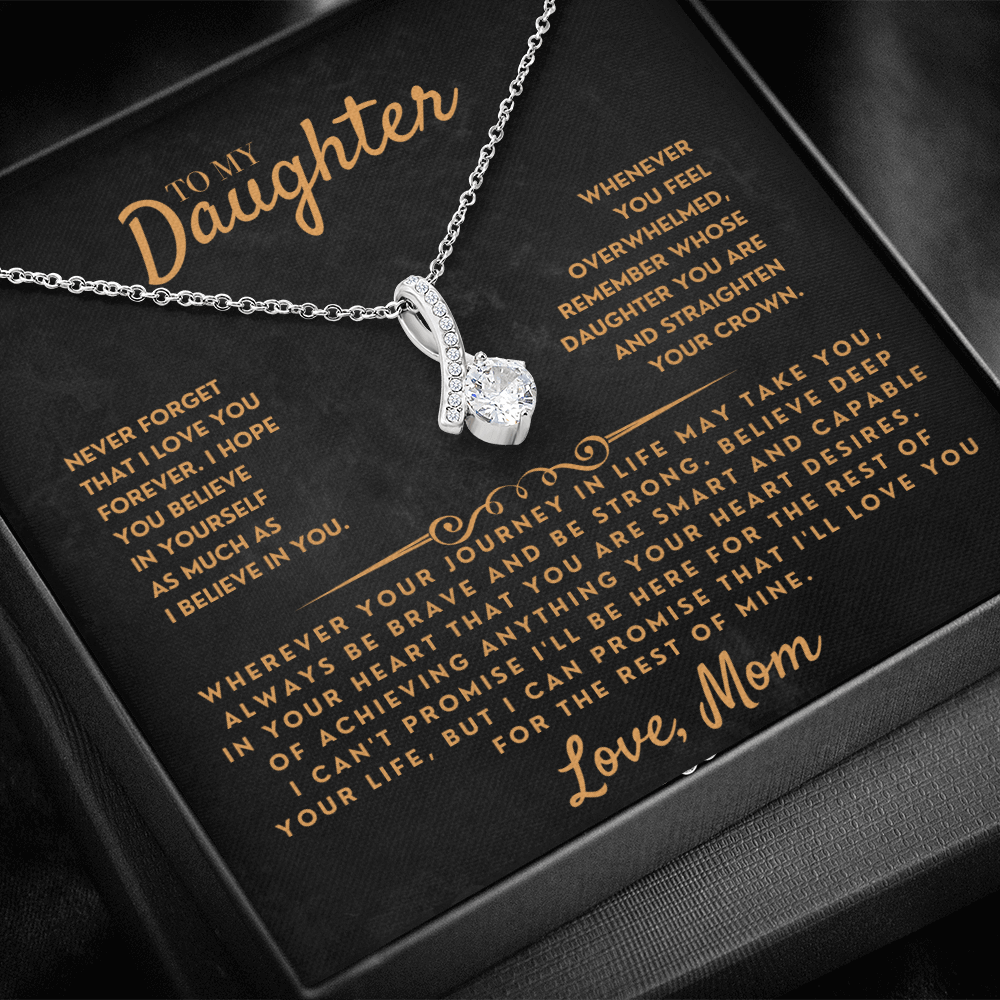 To My Daughter - Love Mom - Necklace Gift Set - SS318DV17 Jewelry ShineOn Fulfillment
