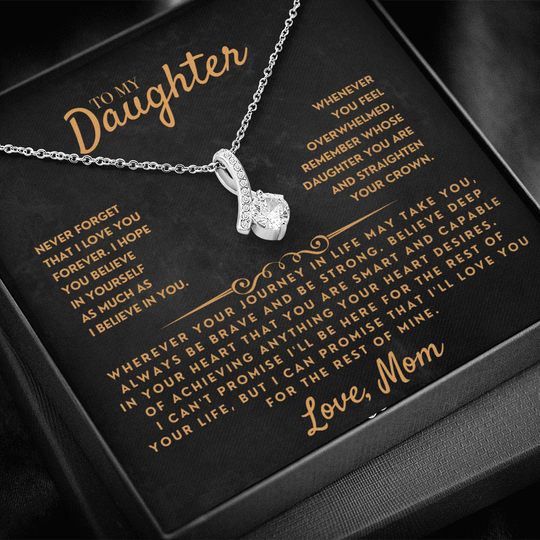 To My Daughter - Love Mom - Necklace Gift Set - SS318DV17 Jewelry ShineOn Fulfillment