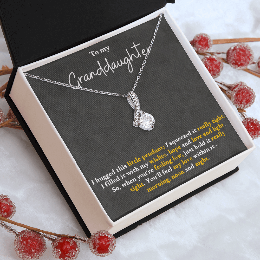 To My Granddaughter Necklace in gift box with interlocking pendant, perfect Granddaughter keepsake graduation gift her necklace.
