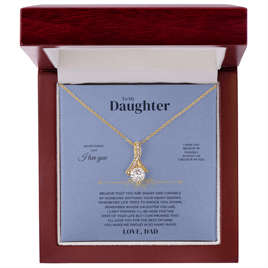 To My Daughter - Love Dad - Gift Set - SS268 Jewelry ShineOn Fulfillment 18K Yellow Gold Finish Luxury Box