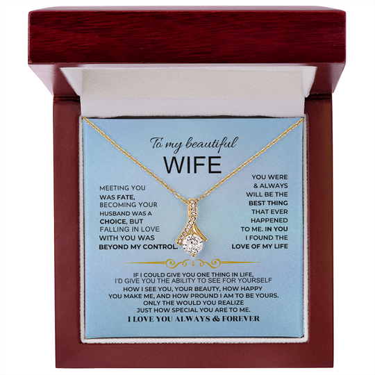 To My Beautiful Wife - Gift Set - SS219 Jewelry ShineOn Fulfillment 18K Yellow Gold Finish Luxury Box