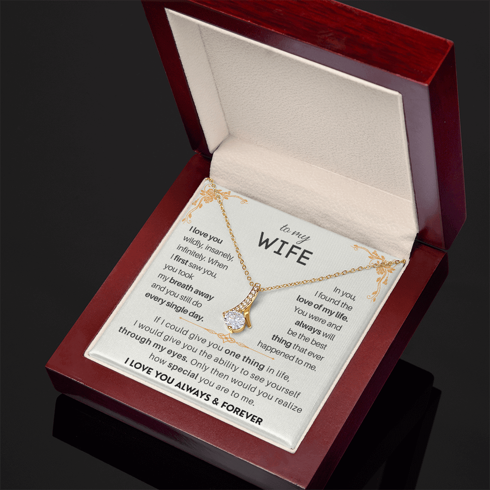 To My Beautiful Wife - Gift Set - SSD18V Jewelry ShineOn Fulfillment 18K Yellow Gold Finish Luxury Box