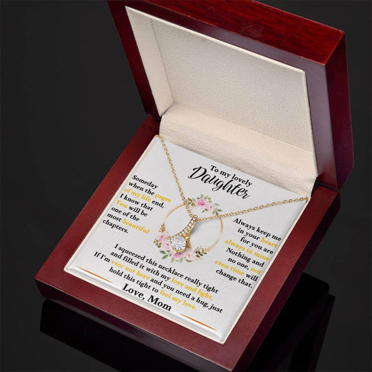 To My Lovely Daughter - Love Mom - Gift Set - SSD50 Jewelry ShineOn Fulfillment 18K Yellow Gold Finish Luxury Box