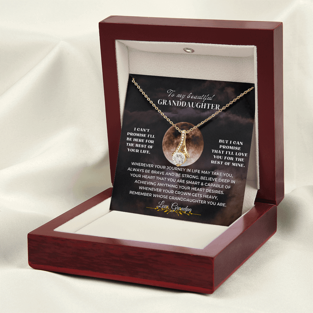 To My Beautiful Granddaughter necklace gift in box, meaningful milestone graduation or birthday gift for granddaughter.