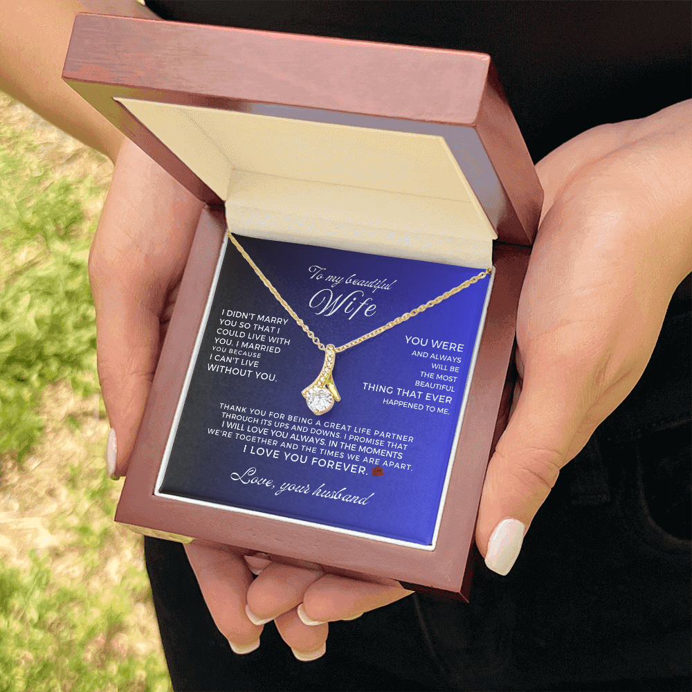 To My Beautiful Wife - Beautiful Gift Pedant Neckle Set - SS16V2R Jewelry ShineOn Fulfillment
