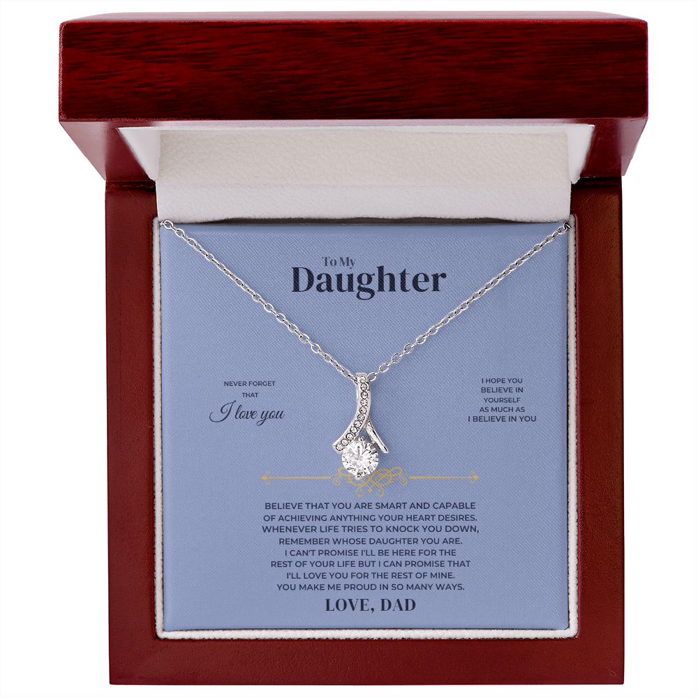 To My Daughter - Love Dad - Gift Set - SS268 Jewelry ShineOn Fulfillment 14k White Gold Finish Luxury Box