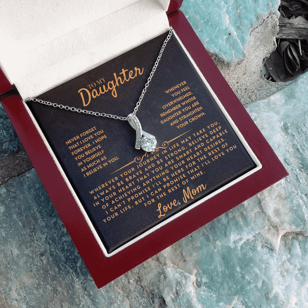 To My Daughter - Love Mom - Necklace Gift Set - SS318DV17 Jewelry ShineOn Fulfillment