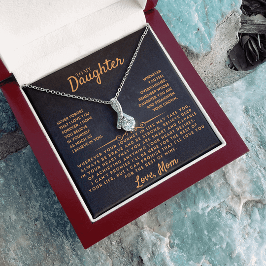 To My Daughter - Love Mom - Necklace Gift Set - SS318DV17 Jewelry ShineOn Fulfillment