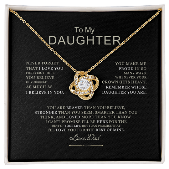 To My Daughter - Love Dad - Beautiful Gift Set - SS490V4 Jewelry ShineOn Fulfillment 18K Yellow Gold Finish Standard Box