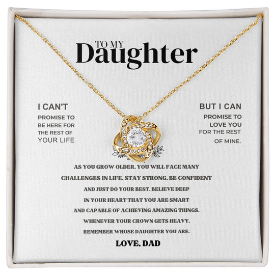 To My Daughter - Love, Dad - Beautiful Love Knot Gift Set - SS260 Jewelry ShineOn Fulfillment 18K Yellow Gold Finish Standard Box