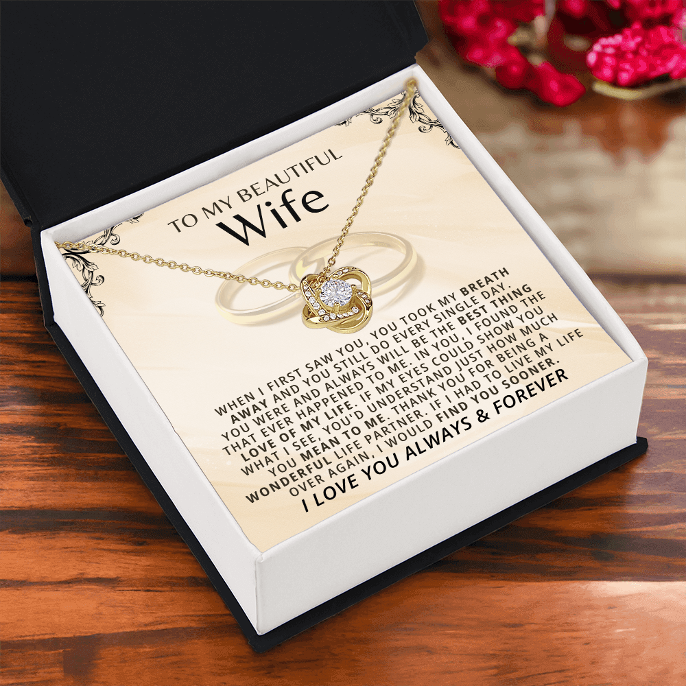 To My Beautiful Wife - Love Knot Gift Set - SSW22V3 Jewelry ShineOn Fulfillment