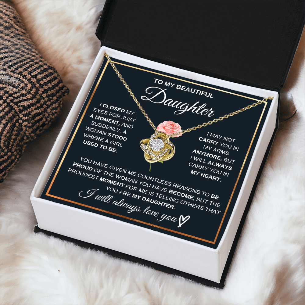 To My Beautiful Daughter - Pround Of You  - Beautiful Gift Set Love Knot - SSD51