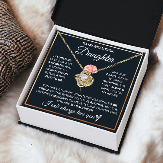 To My Beautiful Daughter - Pround Of You  - Beautiful Gift Set Love Knot - SSD51