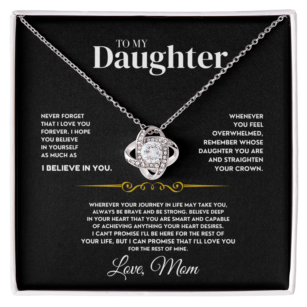 [ALMOST SOLD OUT] To My Daughter - Love Mom - Beautiful Gift Set - SS461 Jewelry ShineOn Fulfillment 14K White Gold Finish Standard Box