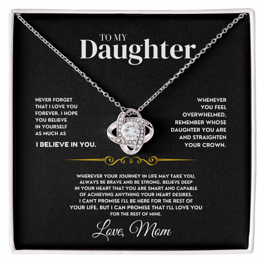 [ALMOST SOLD OUT] To My Daughter - Love Mom - Beautiful Gift Set - SS461 Jewelry ShineOn Fulfillment 14K White Gold Finish Standard Box