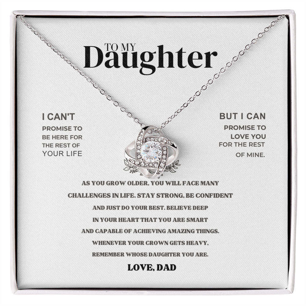 To My Daughter - Love, Dad - Beautiful Love Knot Gift Set - SS260 Jewelry ShineOn Fulfillment 14K White Gold Finish Standard Box